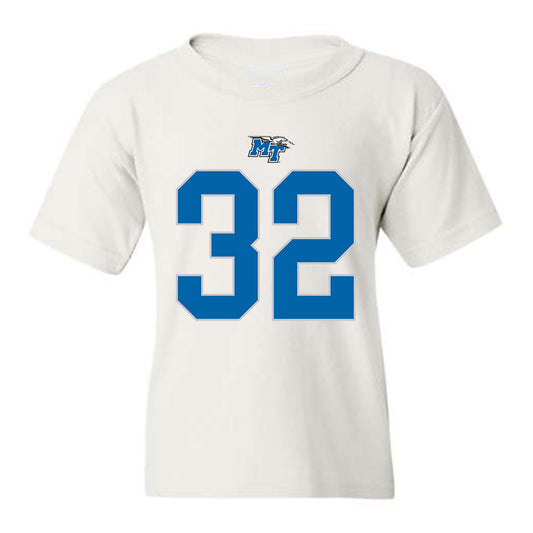 MTSU - NCAA Football : Jekail Middlebrook - White Replica Shersey Youth T-Shirt