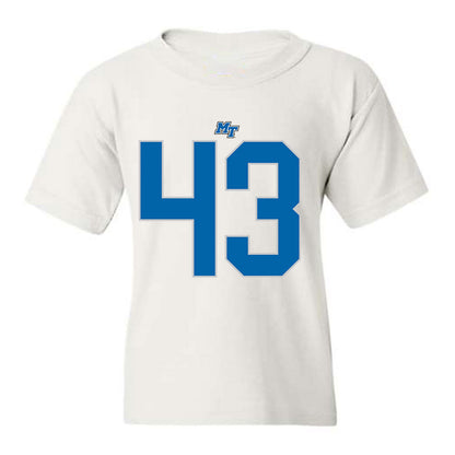 MTSU - NCAA Football : Markel James - White Replica Shersey Youth T-Shirt