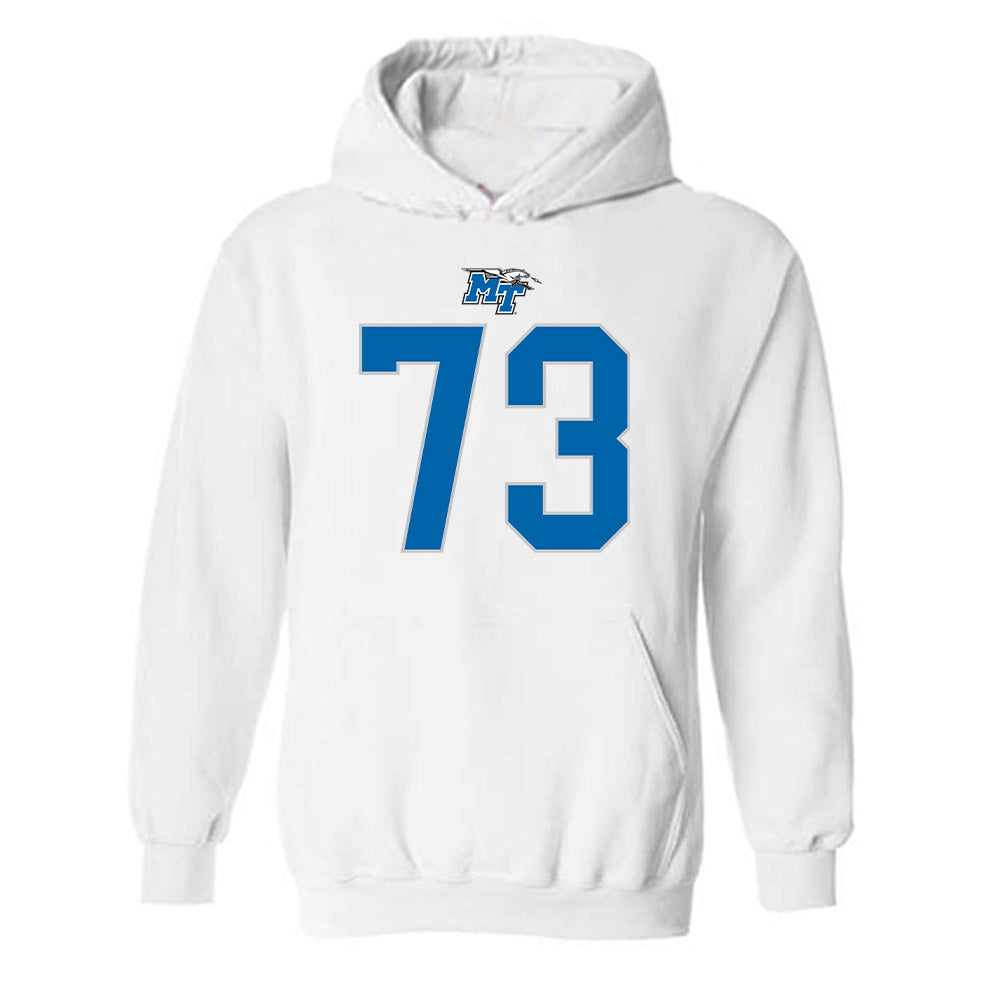 MTSU - NCAA Football : Connor Farris - White Replica Shersey Hooded Sweatshirt