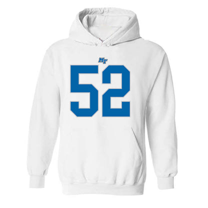 MTSU - NCAA Football : Muaaz Byard - White Replica Shersey Hooded Sweatshirt