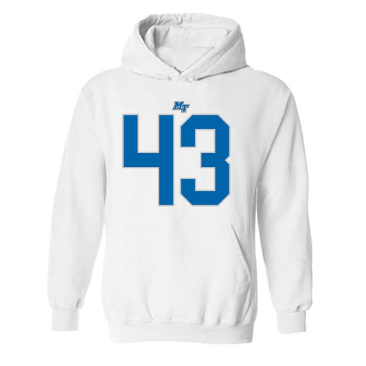 MTSU - NCAA Football : Trevon Ferrell - White Replica Shersey Hooded Sweatshirt