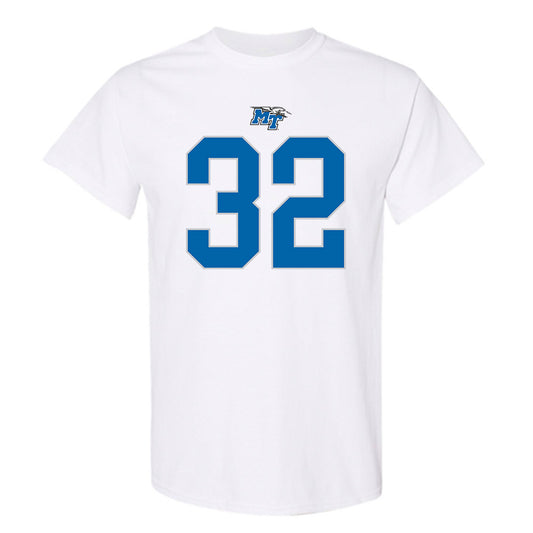 MTSU - NCAA Football : Jekail Middlebrook - White Replica Shersey Short Sleeve T-Shirt