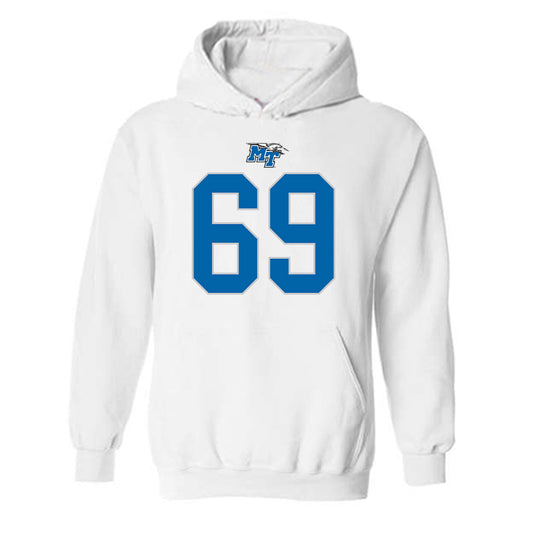 MTSU - NCAA Football : Brody Butler - White Replica Shersey Hooded Sweatshirt