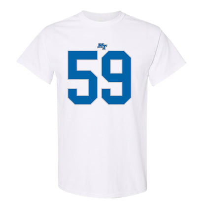 MTSU - NCAA Football : Jacob Jackson - White Replica Shersey Short Sleeve T-Shirt