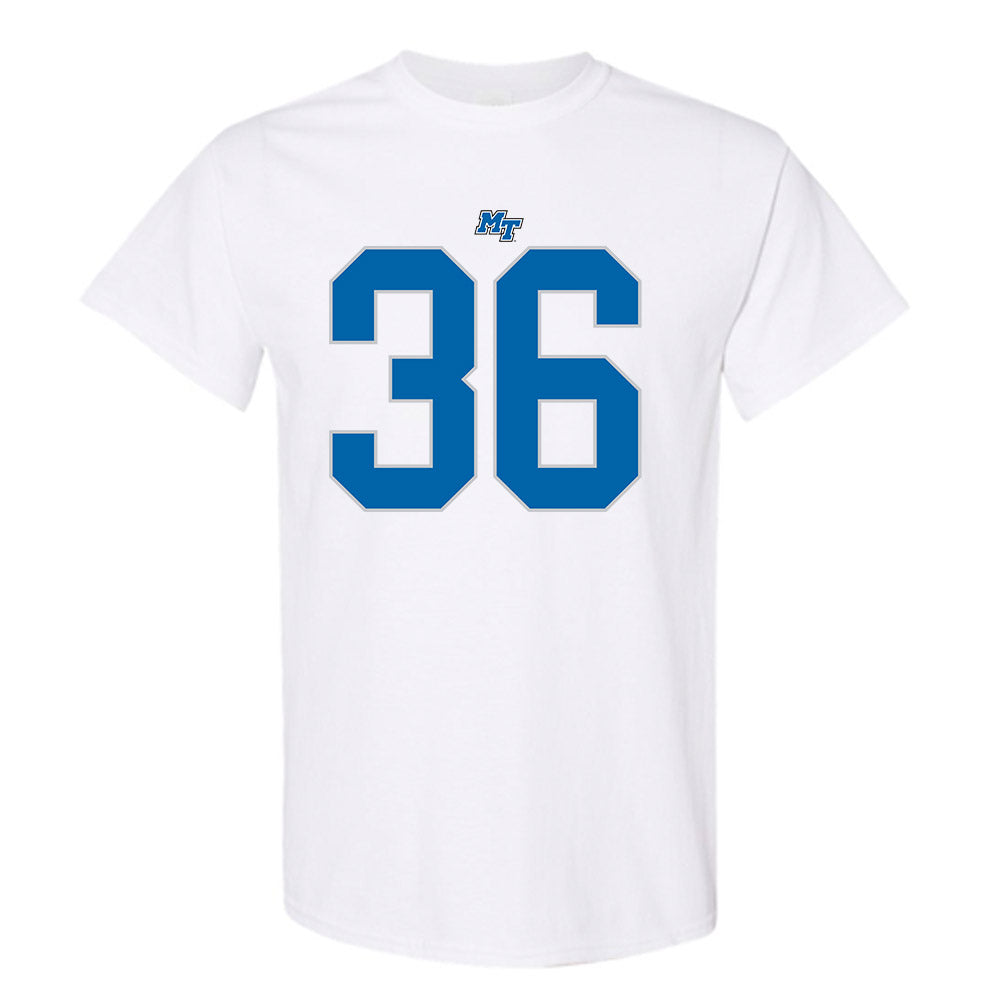 MTSU - NCAA Football : Justus Chadwick - White Replica Shersey Short Sleeve T-Shirt