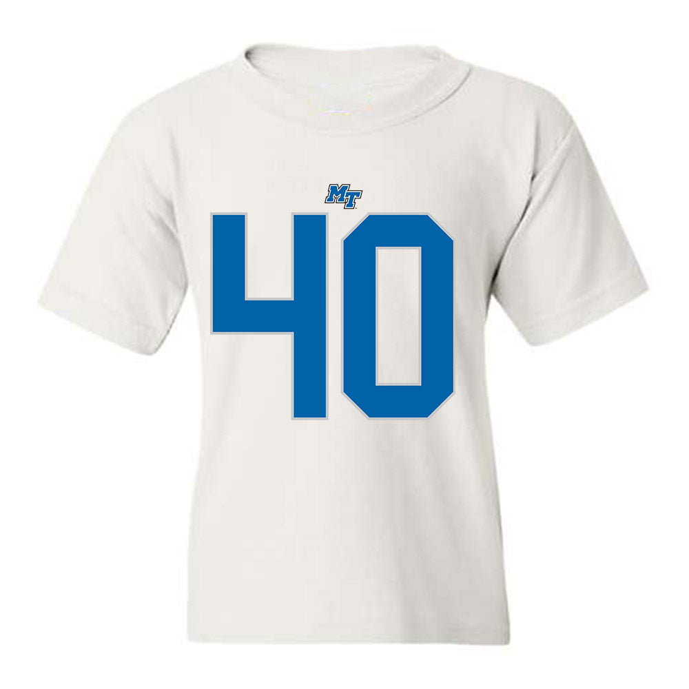 MTSU - NCAA Football : Anthony Bynum - White Replica Shersey Youth T-Shirt