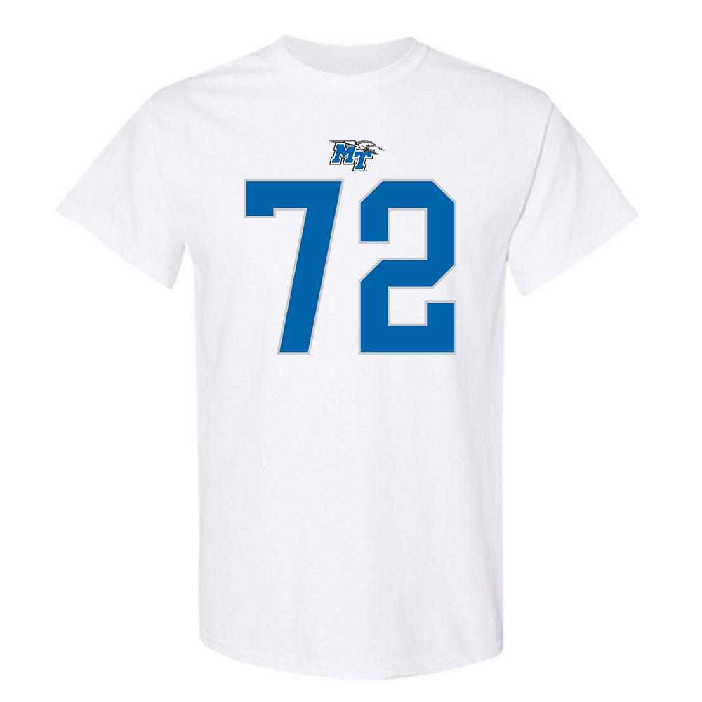 MTSU - NCAA Football : Morgan Scott - White Replica Shersey Short Sleeve T-Shirt