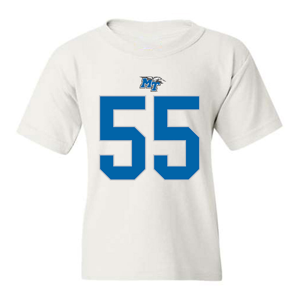 MTSU - NCAA Football : Mateo Guevara - White Replica Shersey Youth T-Shirt