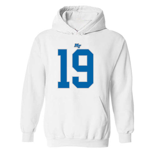 MTSU - NCAA Football : A'Varius Sparrow - White Replica Shersey Hooded Sweatshirt