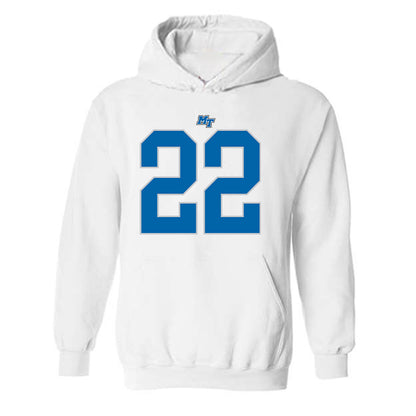 MTSU - NCAA Football : Chris Johnson - White Replica Shersey Hooded Sweatshirt