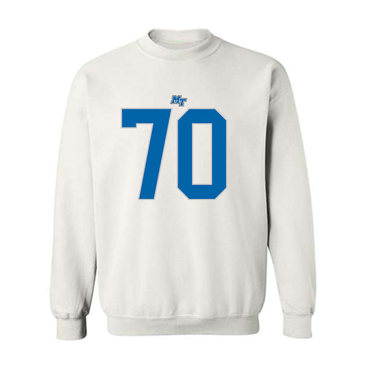 MTSU - NCAA Football : Isaac Rue - White Replica Shersey Sweatshirt