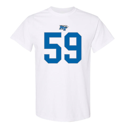 MTSU - NCAA Football : Jacob Jackson - White Replica Shersey Short Sleeve T-Shirt