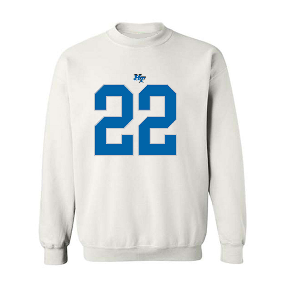 MTSU - NCAA Football : Chris Johnson - White Replica Shersey Sweatshirt