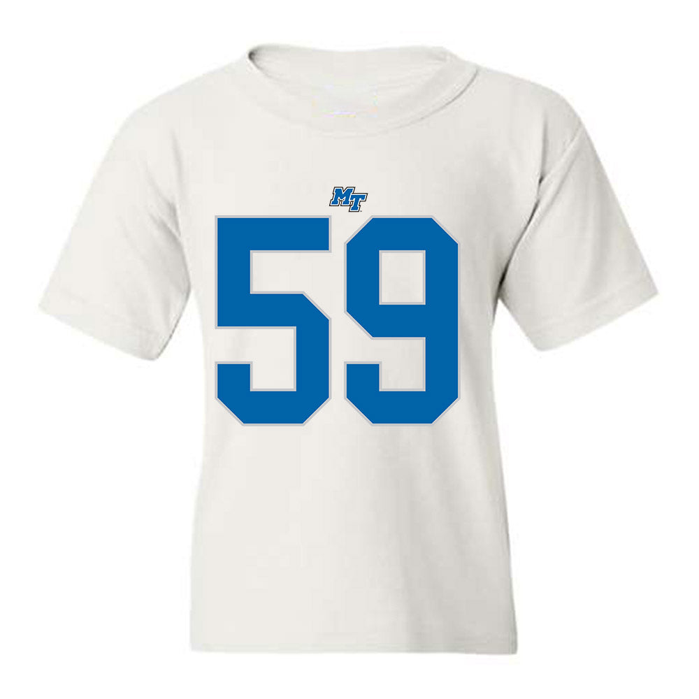 MTSU - NCAA Football : Jacob Jackson - White Replica Shersey Youth T-Shirt