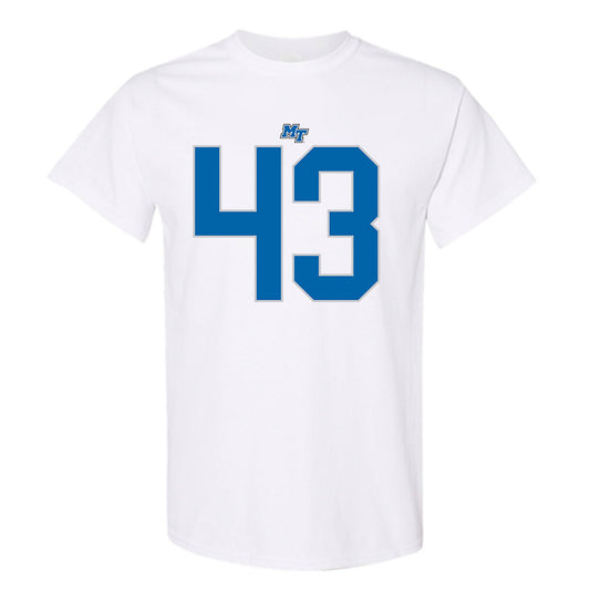 MTSU - NCAA Football : Markel James - White Replica Shersey Short Sleeve T-Shirt