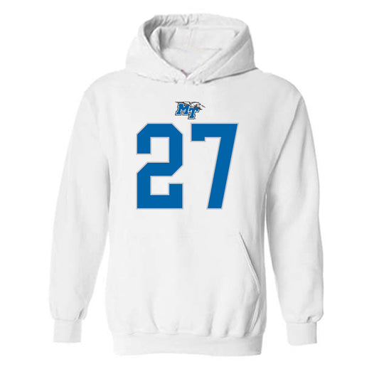 MTSU - NCAA Football : Rickey Smith - White Replica Shersey Hooded Sweatshirt