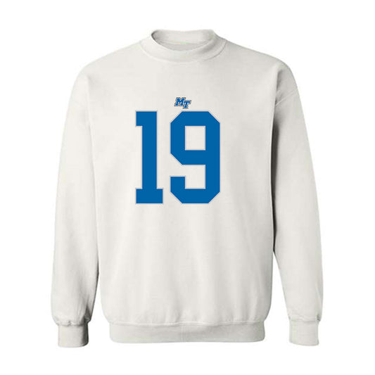 MTSU - NCAA Football : A'Varius Sparrow - White Replica Shersey Sweatshirt