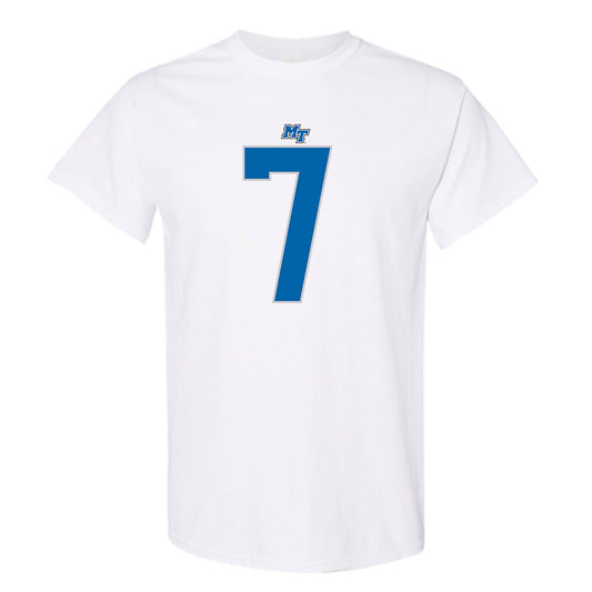 MTSU - NCAA Football : Zeke Rankin - White Replica Shersey Short Sleeve T-Shirt