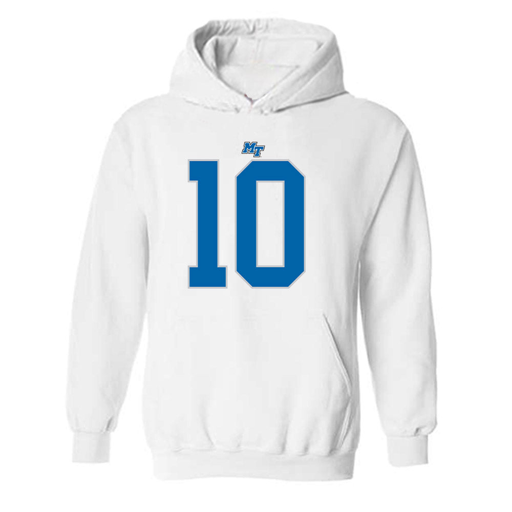 MTSU - NCAA Football : Drew Francis - White Replica Shersey Hooded Sweatshirt