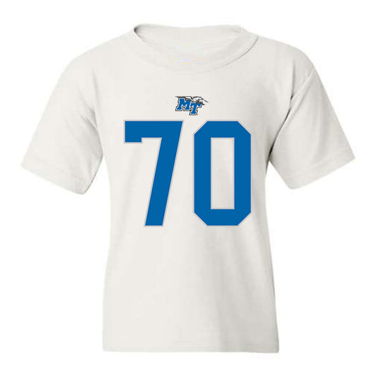 MTSU - NCAA Football : Isaac Rue - White Replica Shersey Youth T-Shirt