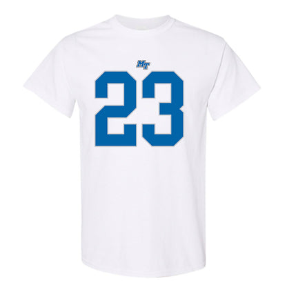 MTSU - NCAA Football : Jalen Jackson - White Replica Shersey Short Sleeve T-Shirt