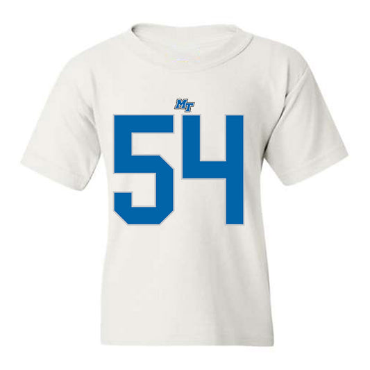 MTSU - NCAA Football : Connor Dougherty - White Replica Shersey Youth T-Shirt