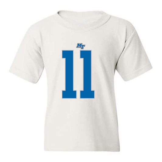 MTSU - NCAA Football : Marvae Myers - White Replica Shersey Youth T-Shirt
