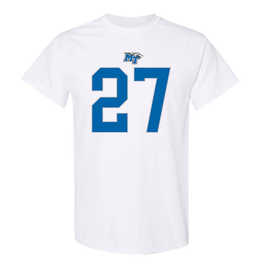 MTSU - NCAA Football : Rickey Smith - White Replica Shersey Short Sleeve T-Shirt