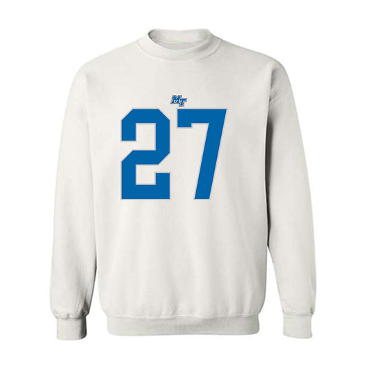 MTSU - NCAA Football : Rickey Smith - White Replica Shersey Sweatshirt