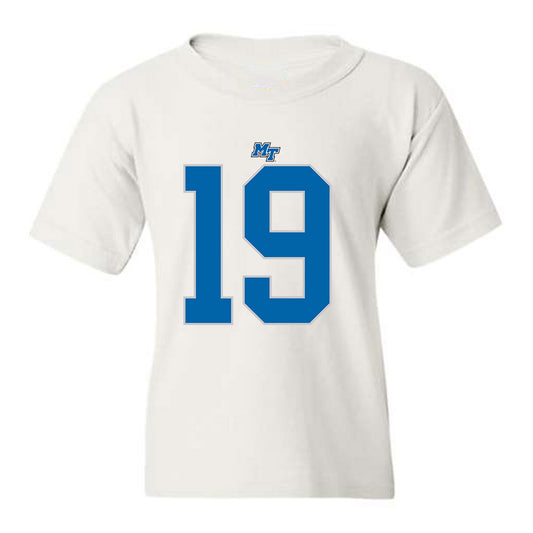MTSU - NCAA Football : A'Varius Sparrow - White Replica Shersey Youth T-Shirt