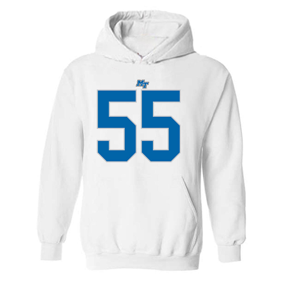 MTSU - NCAA Football : Mateo Guevara - White Replica Shersey Hooded Sweatshirt