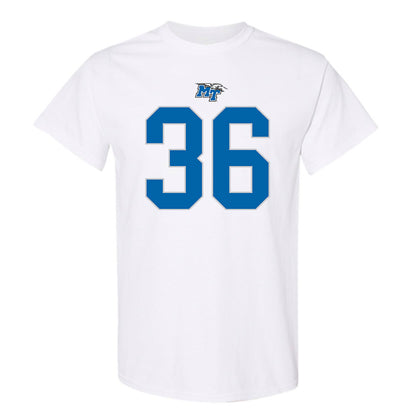 MTSU - NCAA Football : Justus Chadwick - White Replica Shersey Short Sleeve T-Shirt