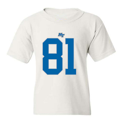 MTSU - NCAA Football : Mitchell Howell - White Replica Shersey Youth T-Shirt