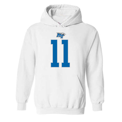 MTSU - NCAA Football : Nicholas Vattiato - White Replica Shersey Hooded Sweatshirt