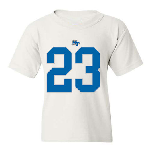 MTSU - NCAA Football : Jalen Jackson - White Replica Shersey Youth T-Shirt