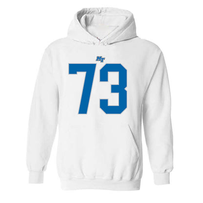 MTSU - NCAA Football : Connor Farris - White Replica Shersey Hooded Sweatshirt