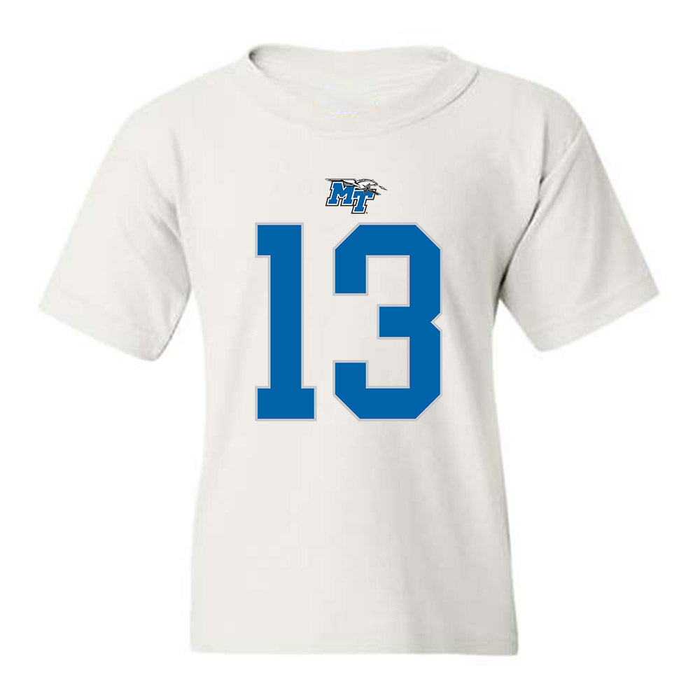 MTSU - NCAA Football : Javonte Sherman - White Replica Shersey Youth T-Shirt