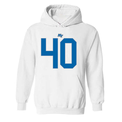 MTSU - NCAA Football : Anthony Bynum - White Replica Shersey Hooded Sweatshirt