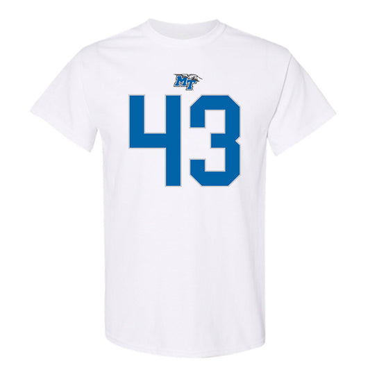 MTSU - NCAA Football : Markel James - White Replica Shersey Short Sleeve T-Shirt