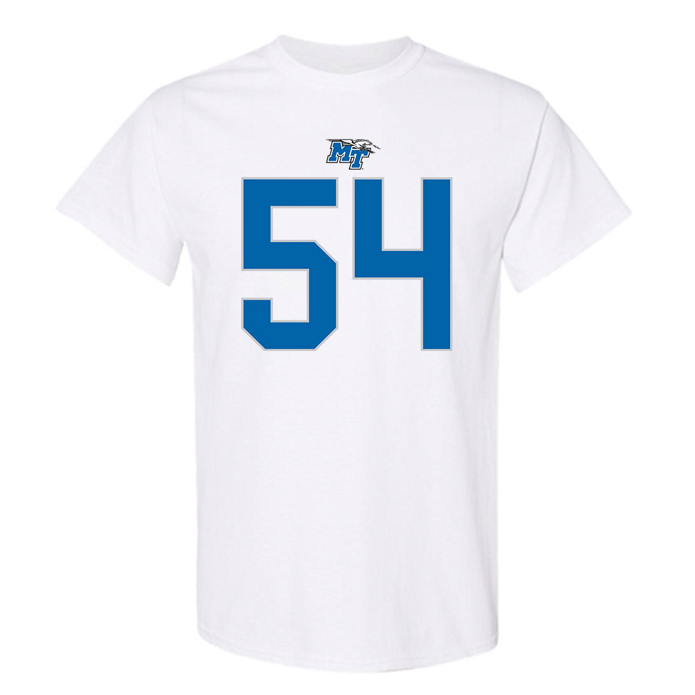 MTSU - NCAA Football : Connor Dougherty - White Replica Shersey Short Sleeve T-Shirt