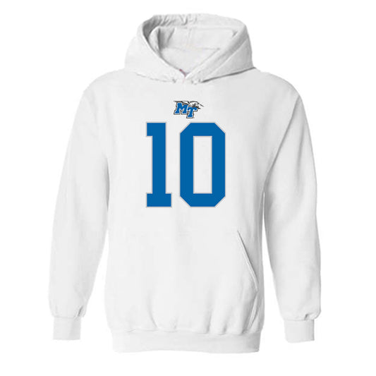 MTSU - NCAA Football : Drew Francis - White Replica Shersey Hooded Sweatshirt