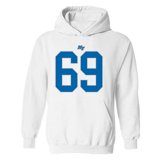 MTSU - NCAA Football : Brody Butler - White Replica Shersey Hooded Sweatshirt