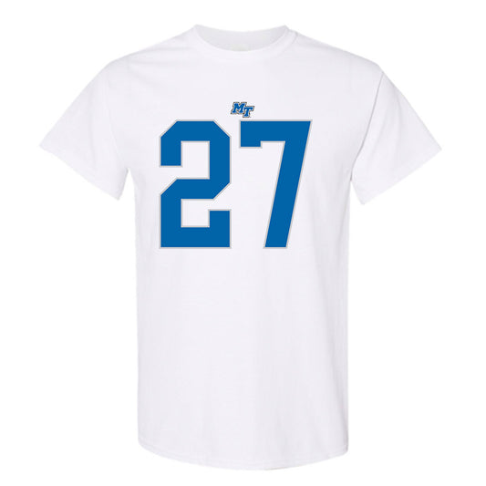 MTSU - NCAA Football : Rickey Smith - White Replica Shersey Short Sleeve T-Shirt