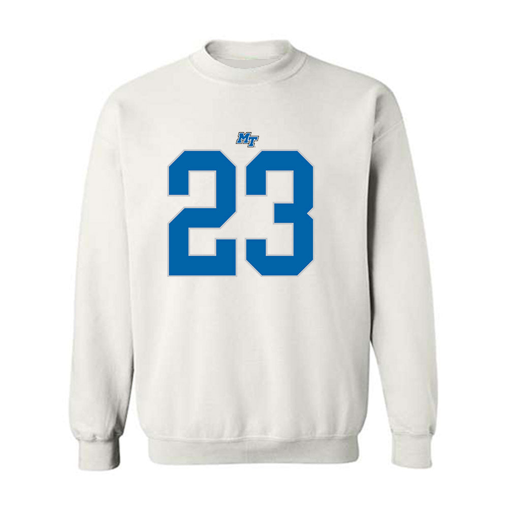 MTSU - NCAA Football : Jalen Jackson - White Replica Shersey Sweatshirt