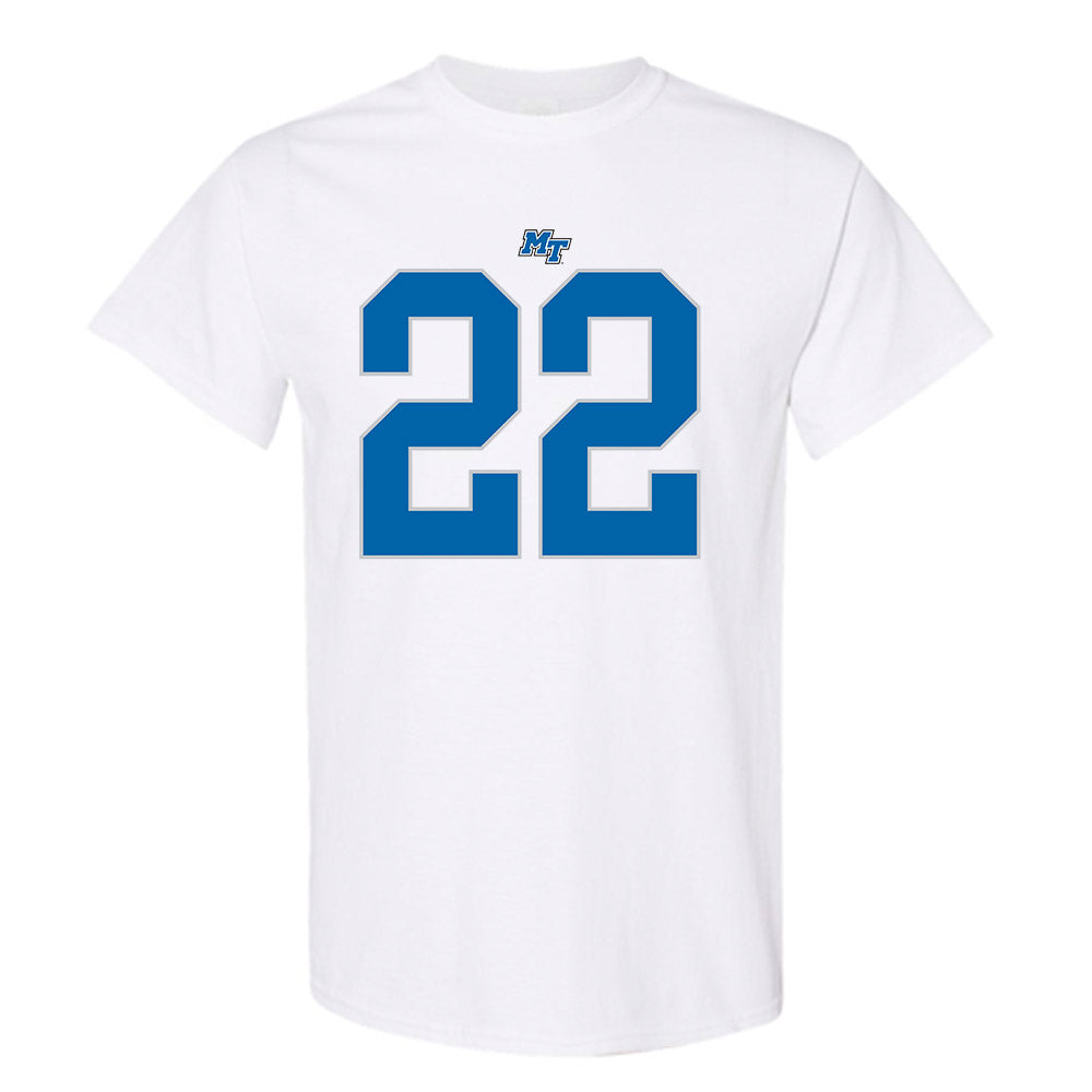 MTSU - NCAA Football : Chris Johnson - White Replica Shersey Short Sleeve T-Shirt