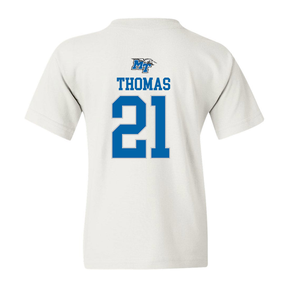 MTSU - NCAA Women's Soccer : Delaney Thomas - White Replica Shersey Youth T-Shirt