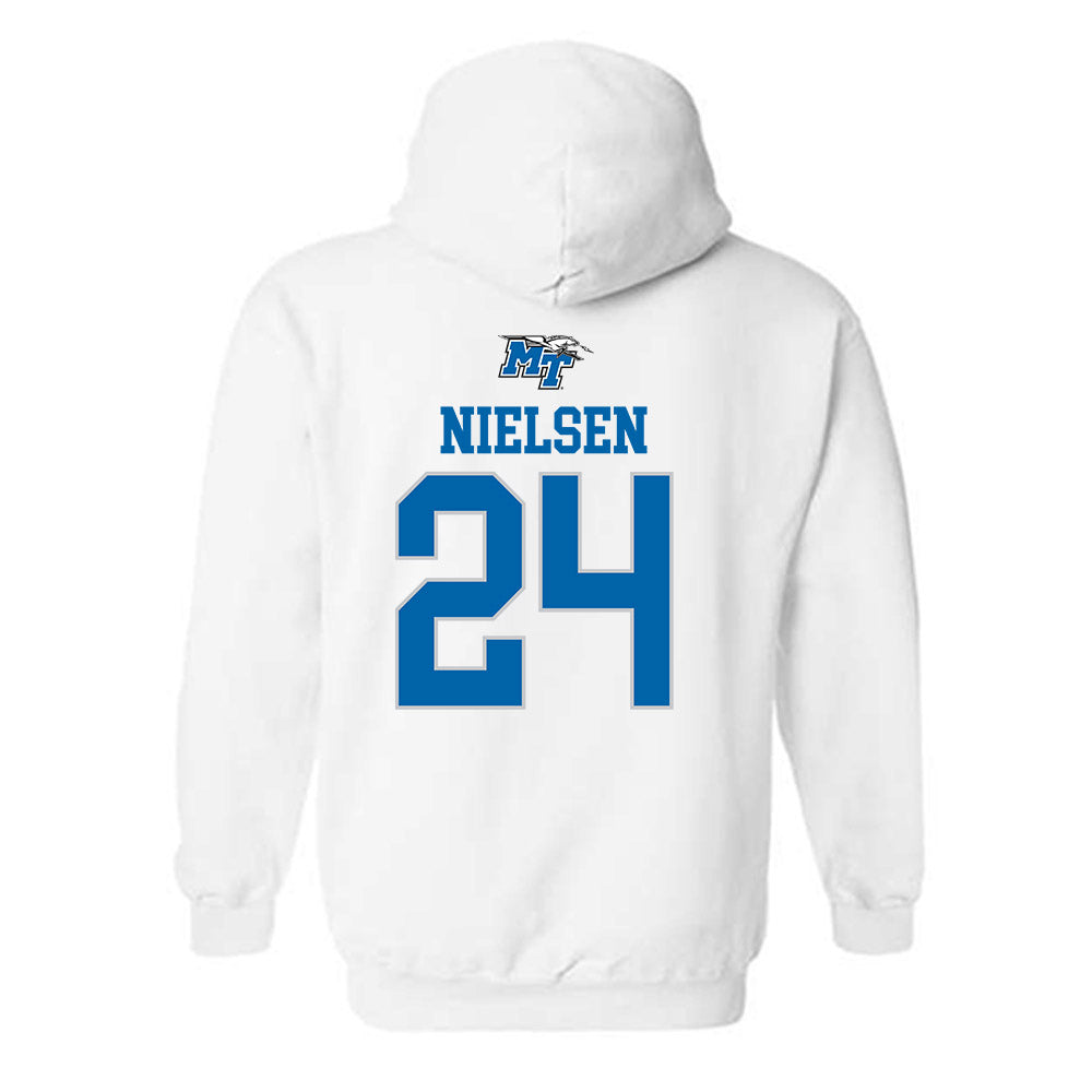 MTSU - NCAA Women's Soccer : Sascha Nielsen - White Replica Shersey Hooded Sweatshirt
