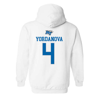 MTSU - NCAA Women's Soccer : Yana Yordanova - White Replica Shersey Hooded Sweatshirt