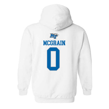 MTSU - NCAA Women's Soccer : Emily McGrain - White Replica Shersey Hooded Sweatshirt
