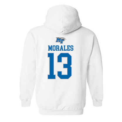 MTSU - NCAA Women's Soccer : Presley Morales - White Replica Shersey Hooded Sweatshirt